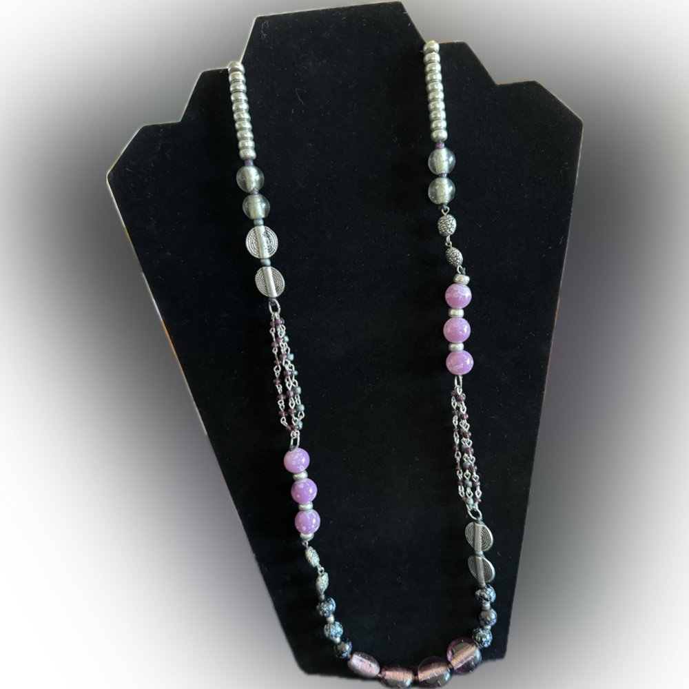 24” purple & silver Christopher & Banks necklace